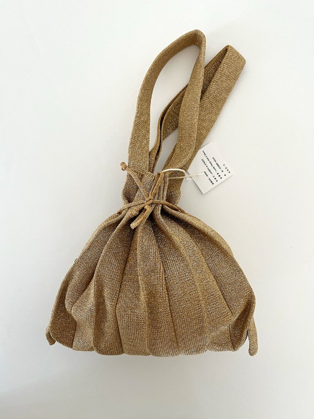 Joseph and Stacey Lucky Pleats Knit Bag_Gold/Small